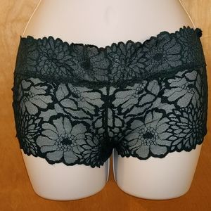 PINK L Cheeky Lace Boyshort Emerald Green